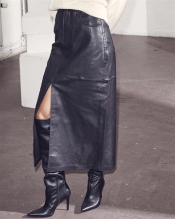 Co Couture PhoebeCC Leather Slit Skirt Black 34074